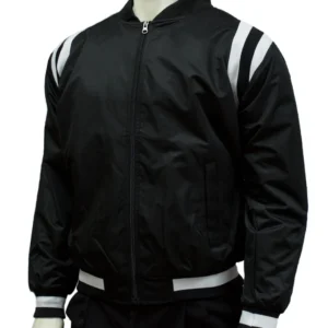 BKS227 - Smitty (Old) Collegiate Style Black Jacket w/ Black & White Side Insets